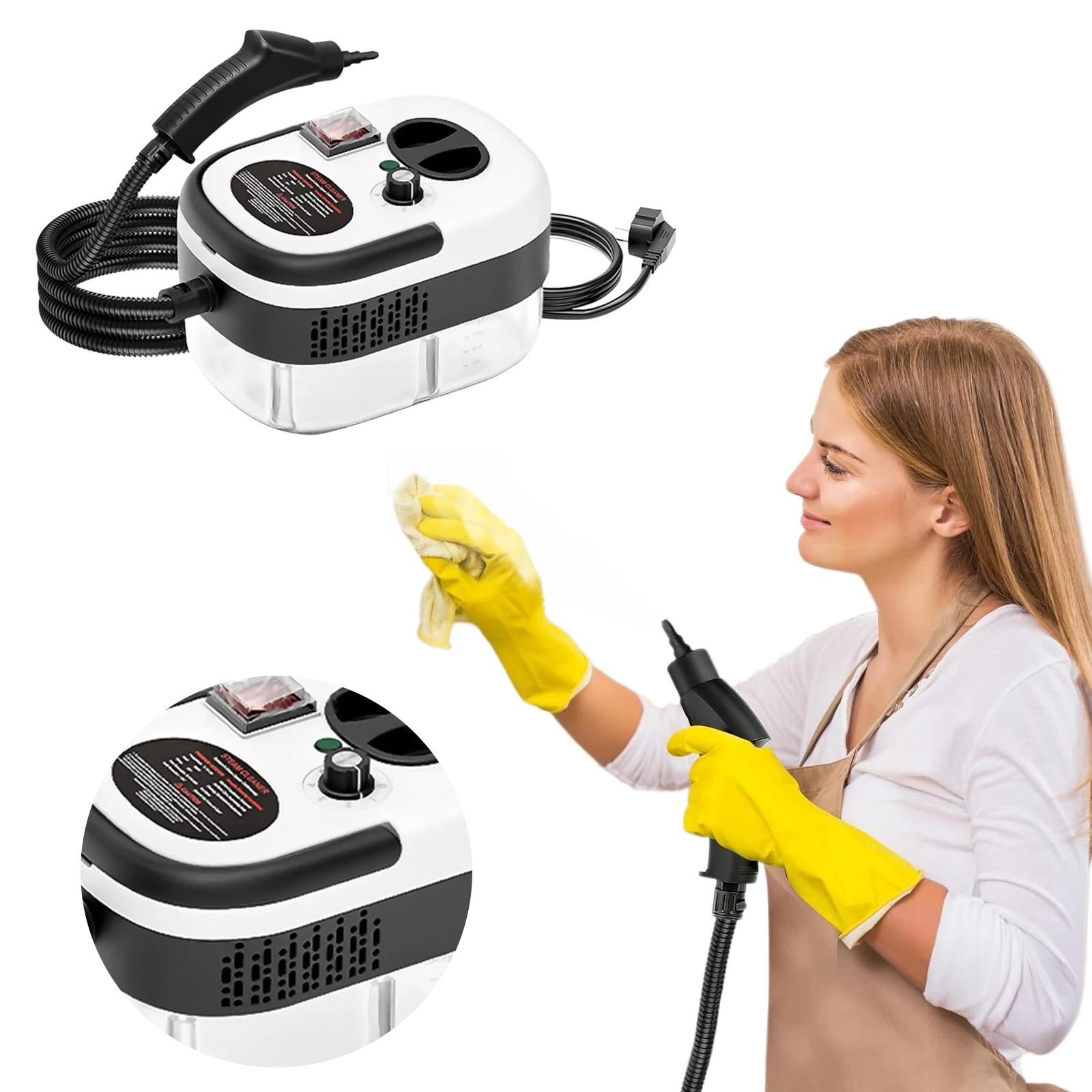 

2500W 220V Household Steam Cleaner High Temperature Pressurized Steam Cleaning Machine Interior Steam Cleaner for Furniture Car