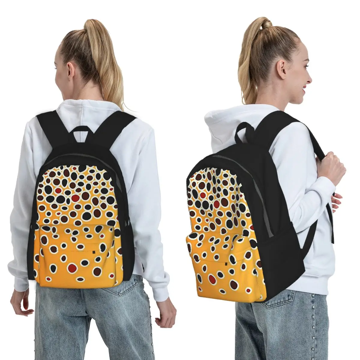 

Brown Trout Skin Backpack Boys Girls BookBag Children School Bag Computer Shoulder Bags for Men Women