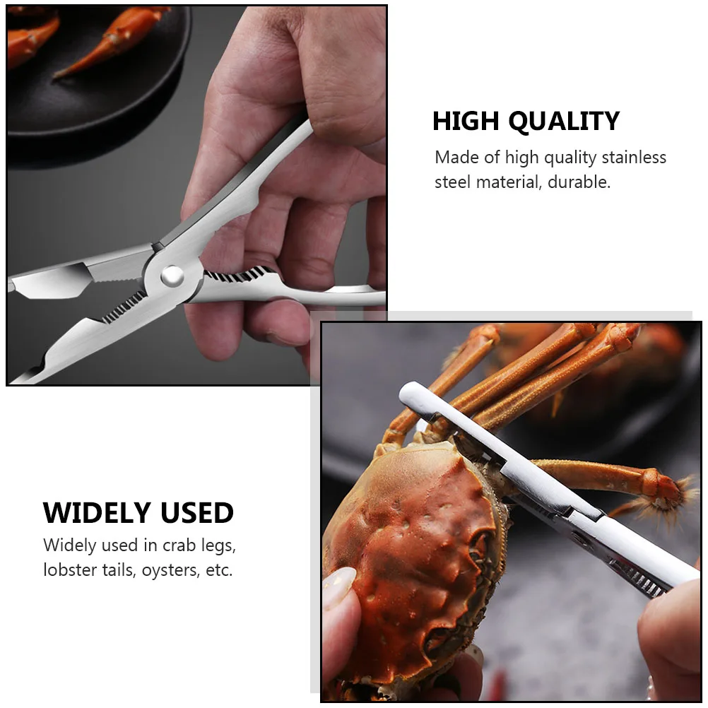 

1 set Crab Eating Tool Set Stainless Steel Crab Leg Scissors Lobster Nutcracker Oyster Shucker Kitchen Gadgets Seafood