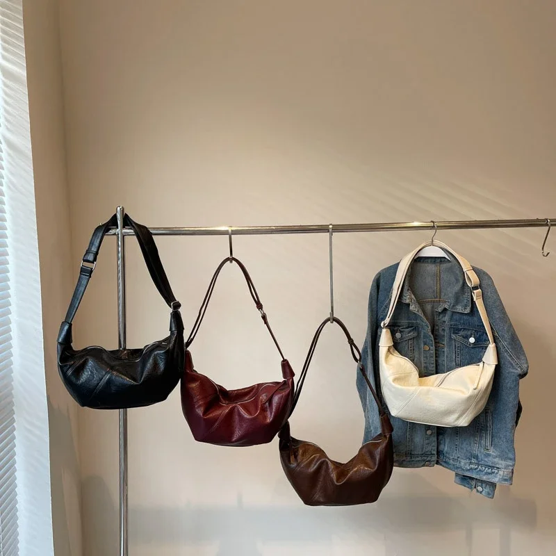 بولي PU سعة كبيرة 2025 رائجة البيع حقيبة كتف هوبوس بلون الخياطة الموضوع سستة العصرية موضة حقيبة كروسبودي حقيبة يد ناعمة #5