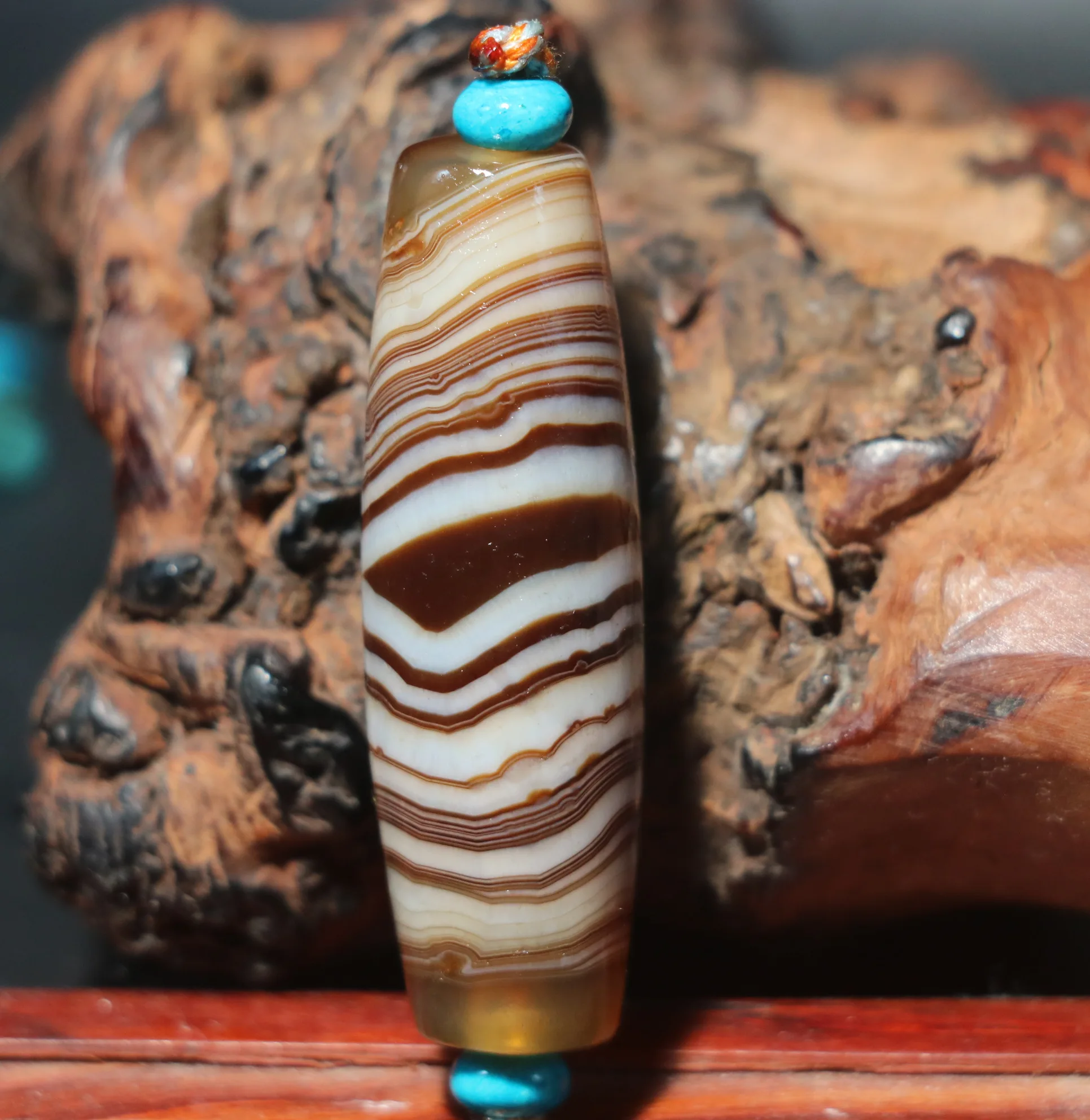 Magic Power Energy Tibetan Old Agate Many Silkworm Lines Rich Symbol dZi Bead Amulet Pendant Talisman RPL230201a13