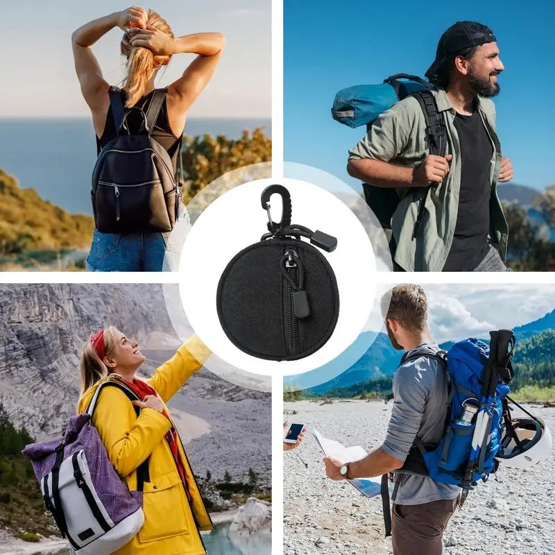 Small Change Purse Round Change Bag Coin Wallet Earphone Pack Key Case Waist Bag For Hiking Climbing Cycling Shopping