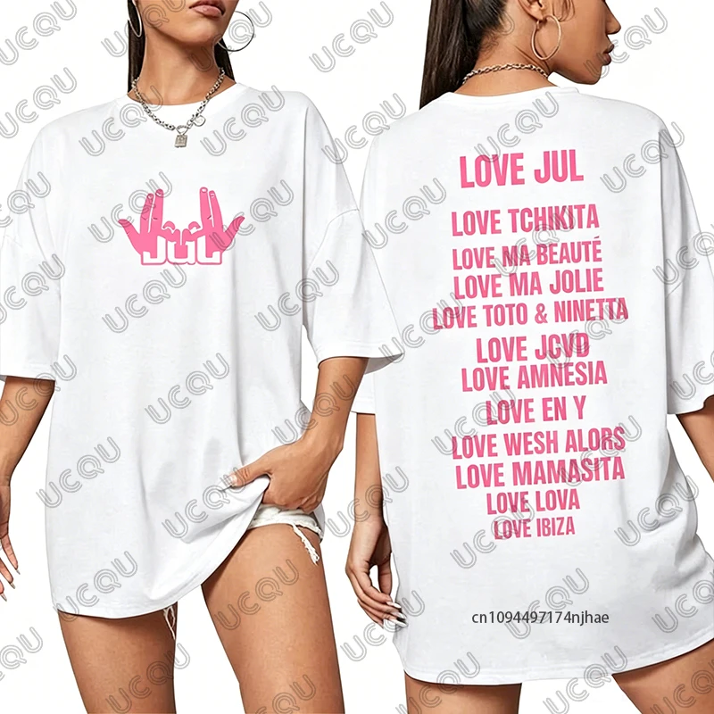 Rapper Jul Love Jul Classic Graphic Print Cotton T-shirt For Women Summer Hip Hop Short Sleeve Tees Casual Oversized Unisex Tops