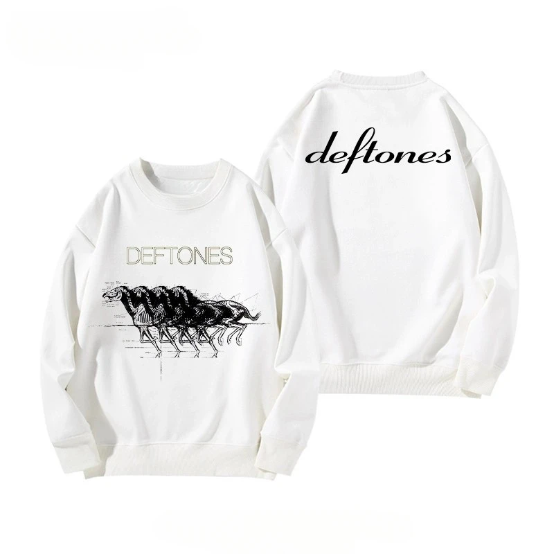 

Худи Deftones с круглым вырезом: оверсайз-комплект в американском альтернативном рэп-метал стиле для осени и зимы 2026 года