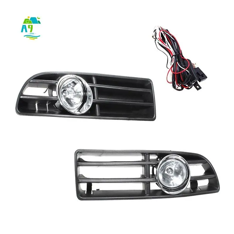 A09E-Bumper Grille Driving Lights With Switch&Harness For VW Bora MK4 1998-2004 Daytime Running Light 1J5853665B