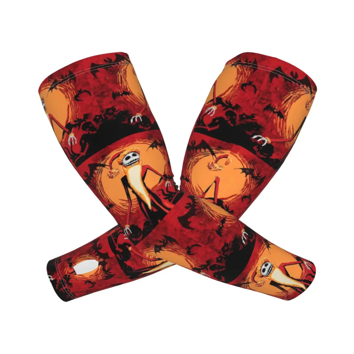 Custom Jack Skellington Cooling Arm Sleeves for Men Women Living Skeleton Fishing Cycling Driving Tattoo Cover Up