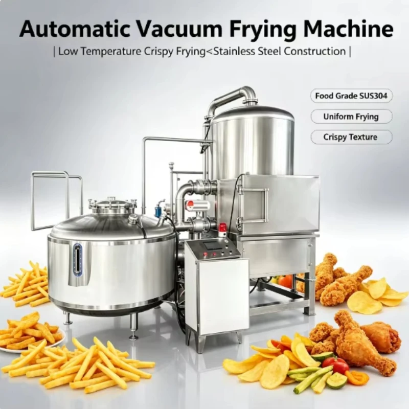 Customized Automatic Vacuum Fryer Stainless Steel Low Temp Vacuum Frying Machine for Fruit Veggie Chips Crispy Snack Production