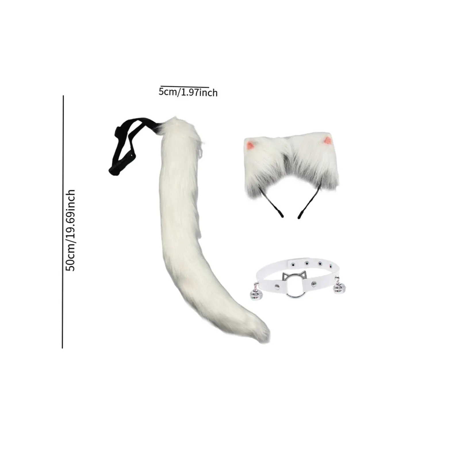 Zestaw uszu i ogona kota, kostium zwierzęcy do cosplayu na Boże Narodzenie, na występy sceniczne, przebranie.