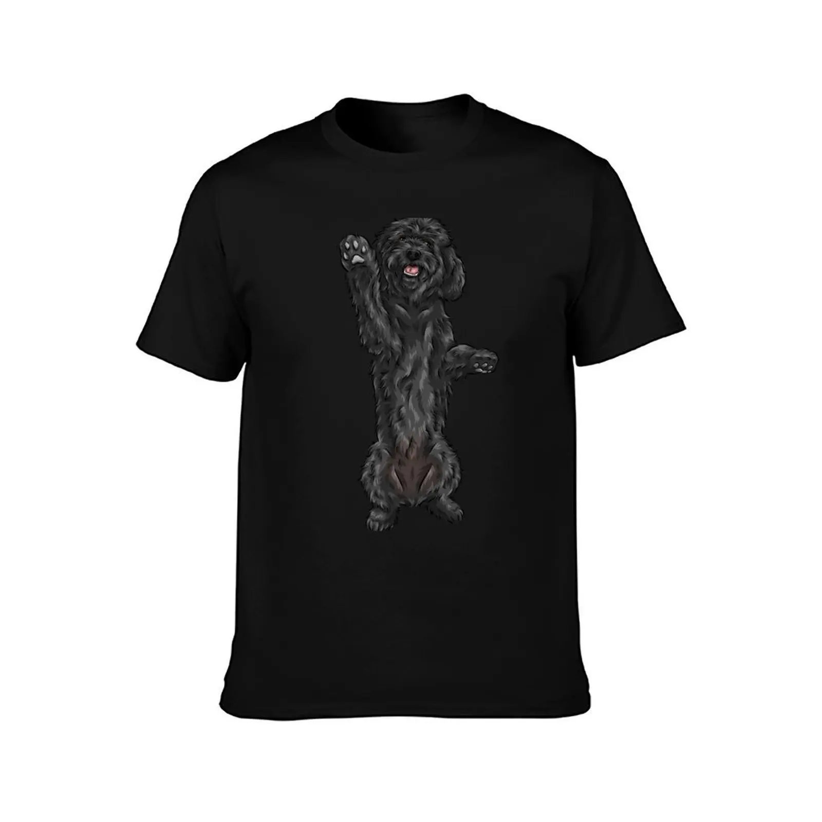 Cute Black Cockapoo Dog T-Shirt Running Gym Short Sleeve Sports Tee