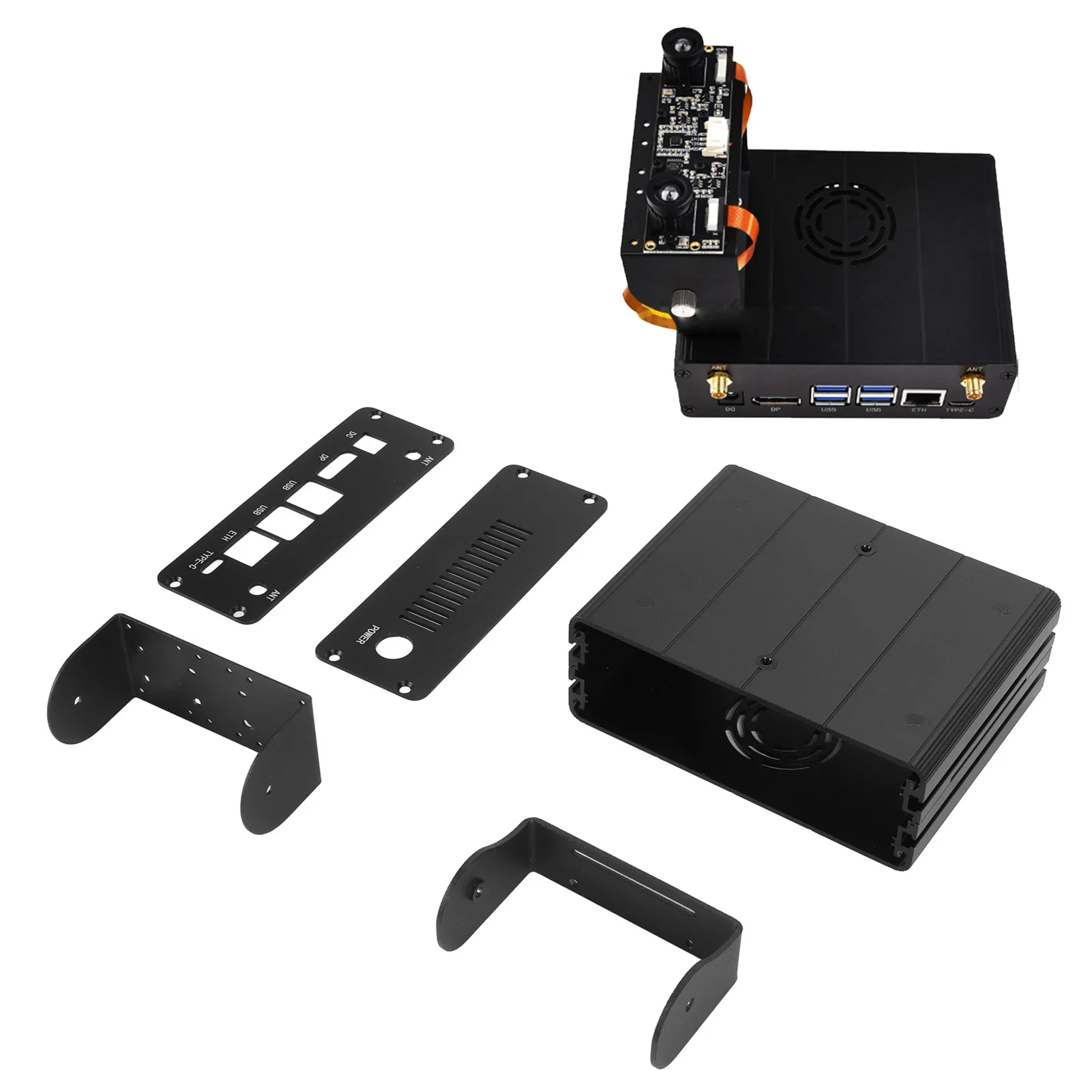 Aluminum Alloy Case for Jetson Orin Mini Computer Case with Camera Holder for Jetson Orin Nano NX Kits