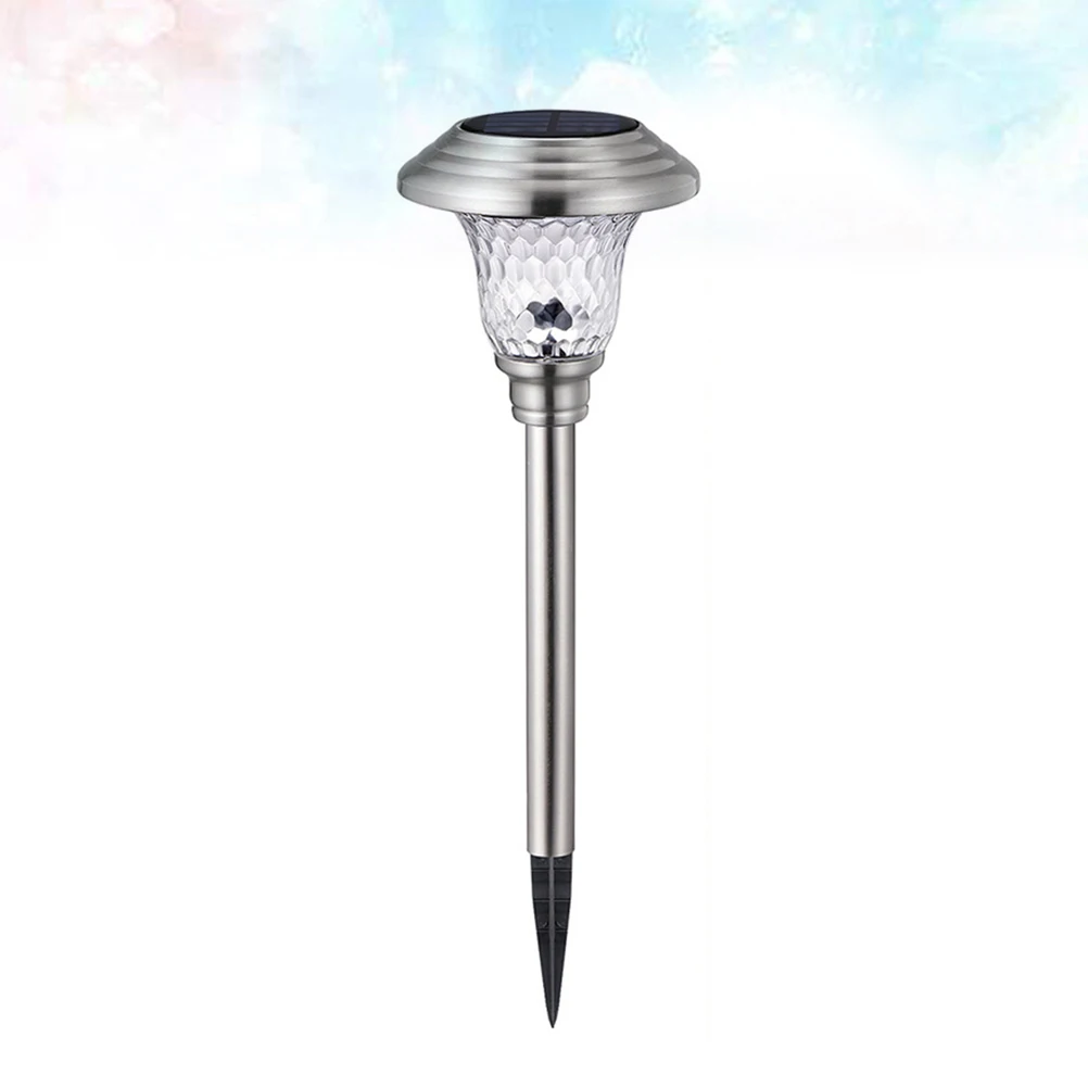 

2pcs Solar Power Stainless Steel Glass Led Landscape Lights Durable Waterproof Garden Lawn Yard Pathway Lighting Stick Lamp For