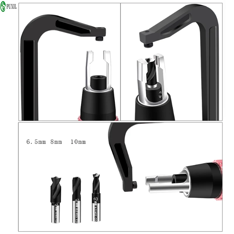 Pneumatic Spot Welding Drill Set Weld Remover Automotive Sheet Metal Drilling Gun Positioning Drill with Clamp Hook 6.5/8/10MM