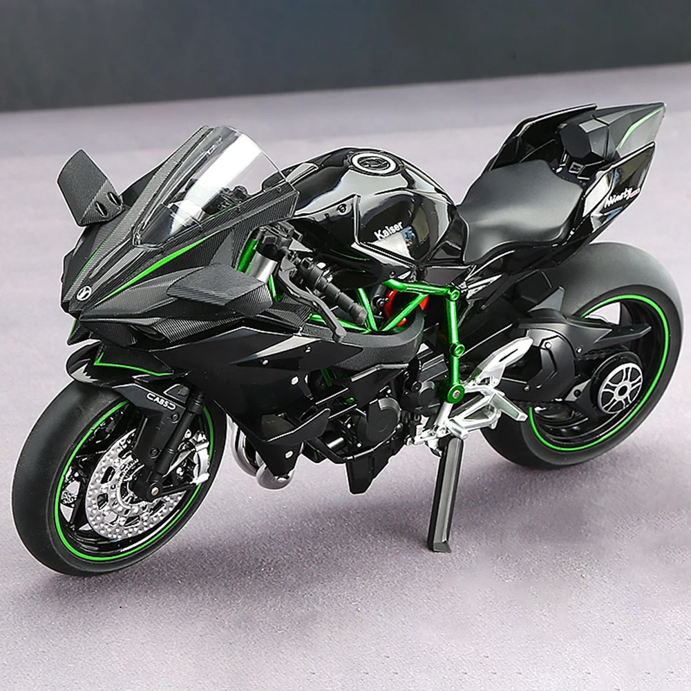 

1:9 Scale H2R ZX-10R Motorcycle Model Toy Interlocking Steering Music Light Motorbike Models Toys High Simulation Toys for Boys
