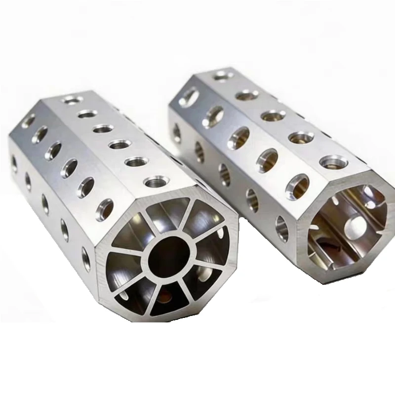 Custom CNC 6061 Aluminum Octagonal Manifold Block High Precision CNC Milling Custom Machining Service
