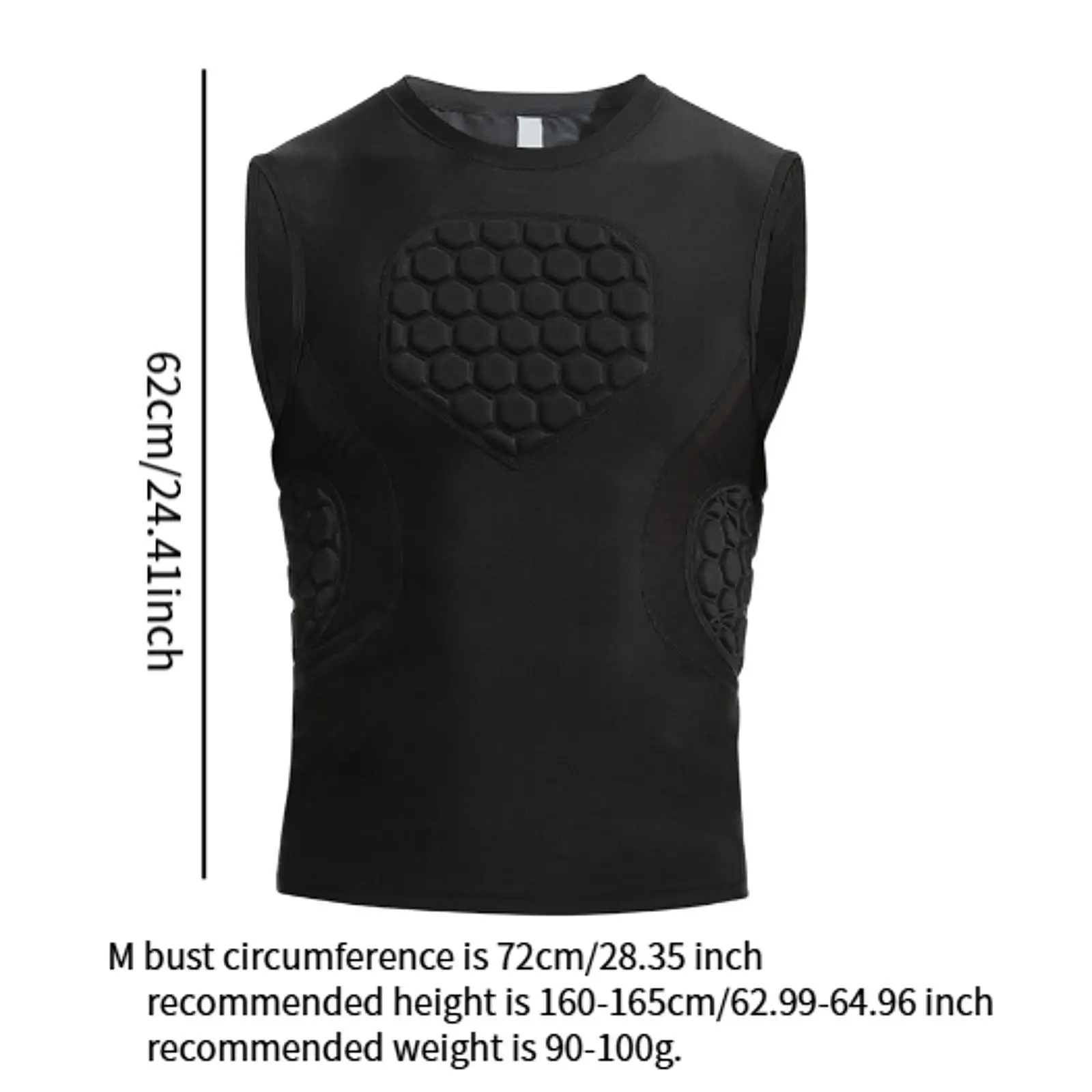 Maglia a compressione imbottita da uomo, protezione leggera per allenamento, rugby, softball