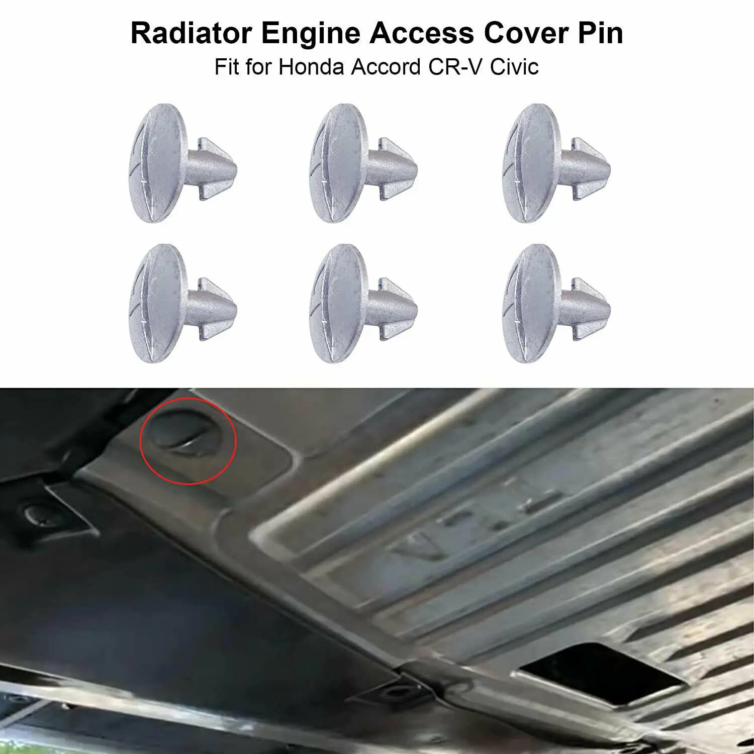 8pcs Engine Access Cover Pins Screws Set for Accord Honda Acura Lower Civic Pin Screw Retainer for 6X CRV Cover 90674-TY2-A01