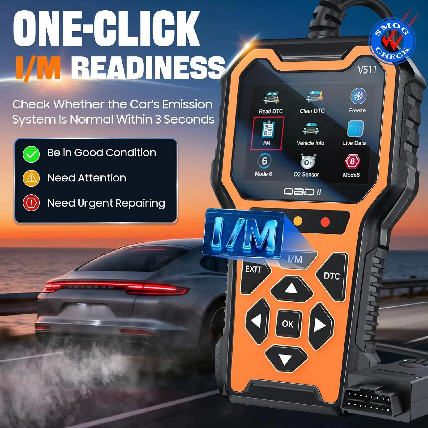 V511 OBD2 Scanner - Check Engine Light Reader, DTC, Live Data, Battery Voltage, Reset for All OBDII Cars 1996+