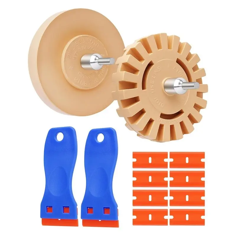【ELECTRONIC-ACCESSORIES】Automotive Decal Eraser Wheel Kit Vinyl Sticker Remover With Scraper Tool For Cars, Rvs