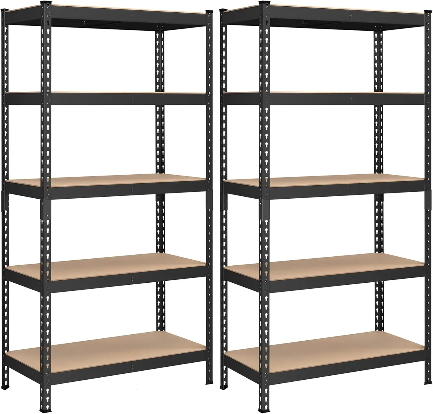 5-Tier Storage Shelves, Set of 2 Garage Storage, Boltless Assembly, Adjustable Shelving Units, 17.7 x 35.4 x 70.9 Inche