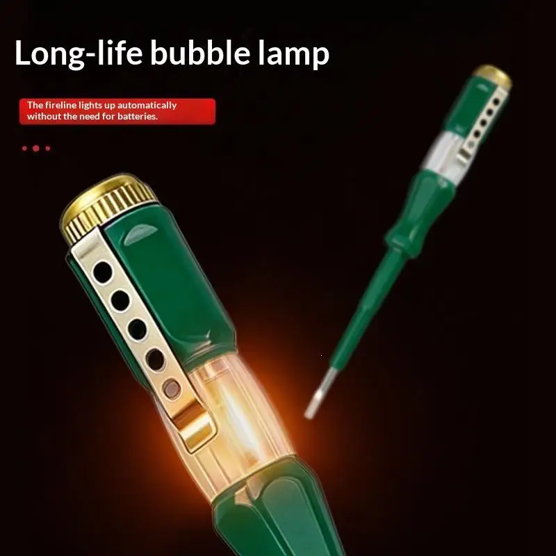 4PC 100-500V Screwdriver Voltage Tester Pen Neon Test Light with 2.5mm Slotted Bit Screwdriver for Electric Circuit Tool