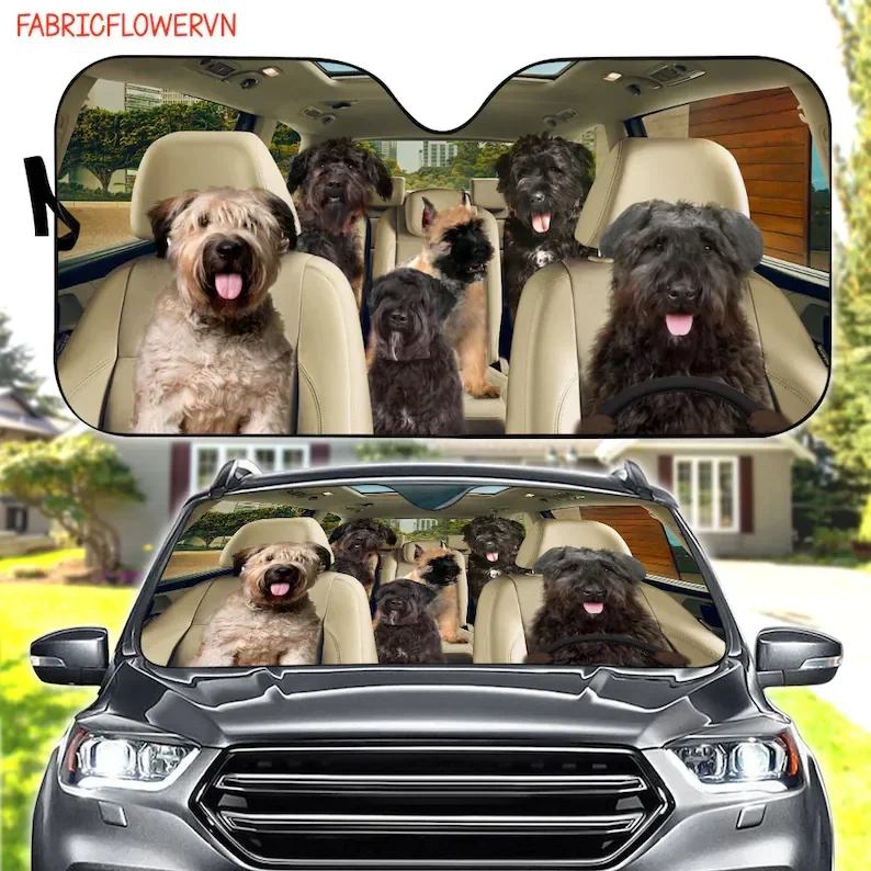 Bouvier des Flandres Car Sunshade, Dog Car Decoration Windshield,  Dog Car Sunshade, Gift For Mom, Gift For