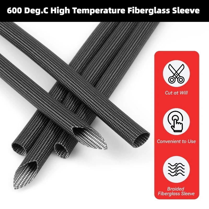 mangueira-de-fibra-de-vidro-trancada-preta-1~50mm-isolamento-quimico-de-alta-temperatura-600°c-revestimento-protetor-de-cabos-de-fibra-macia