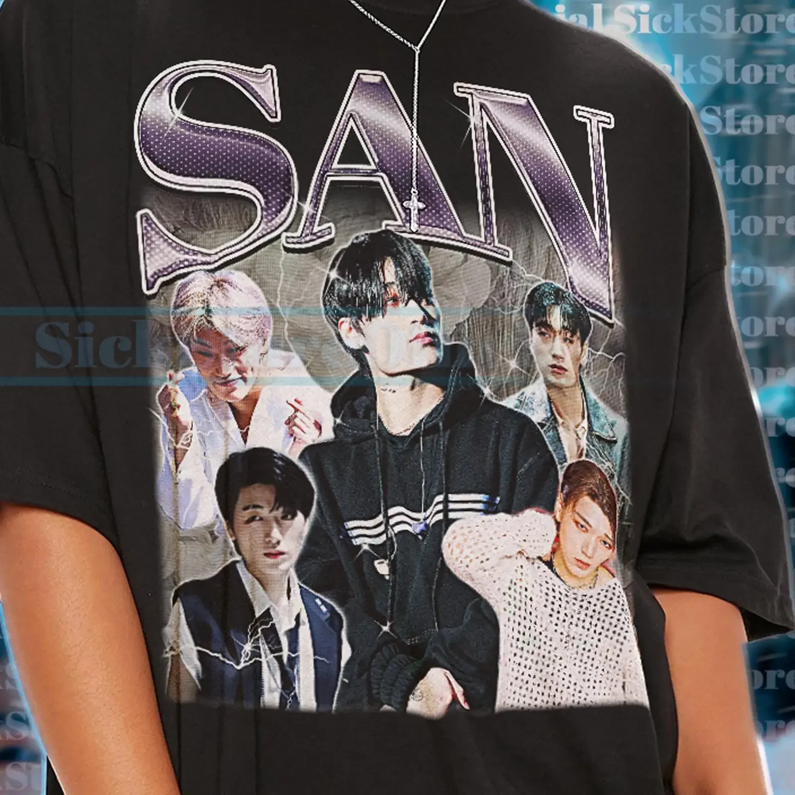 SAN ATEEZ Idol T Shirt Kpop Fan Retro 90s Sweater Merch saf vintage Washed homme fashion graphic Comfortable Soft Breathable