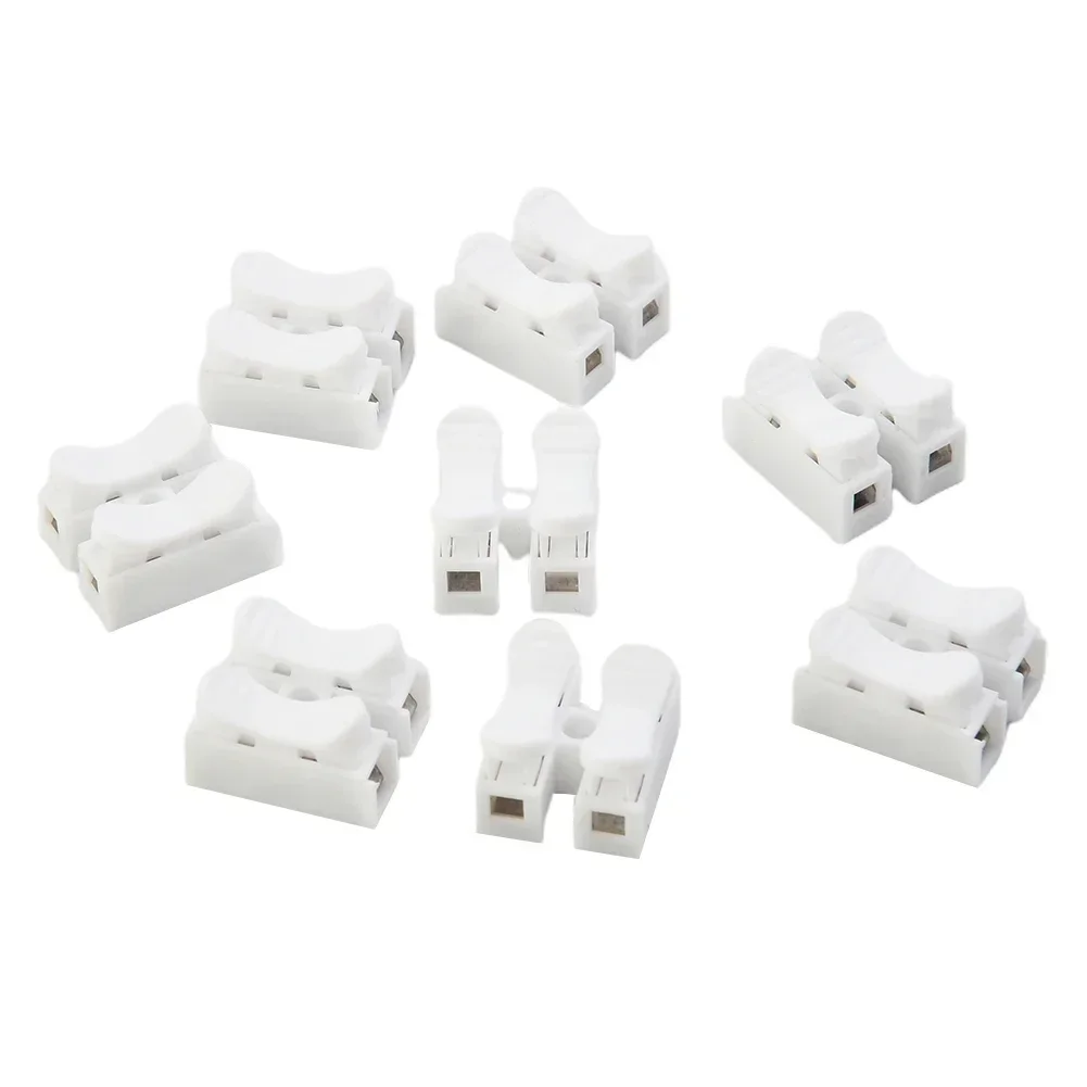 20Pcs CH2 Spring Quick Wire Connector Cable Clamp Terminal Block LED Strip Light Electrical Connector Without Screw Fixation