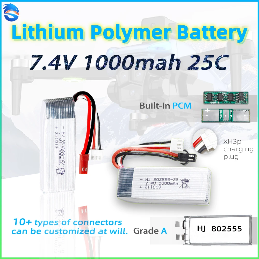 

Skymaker 7,4 В 1000 мАч Высокоскоростной LiPo аккумулятор (802555) 25C для самолетов или радиоуправляемых автомобилей и аксессуаров для обновления корабля