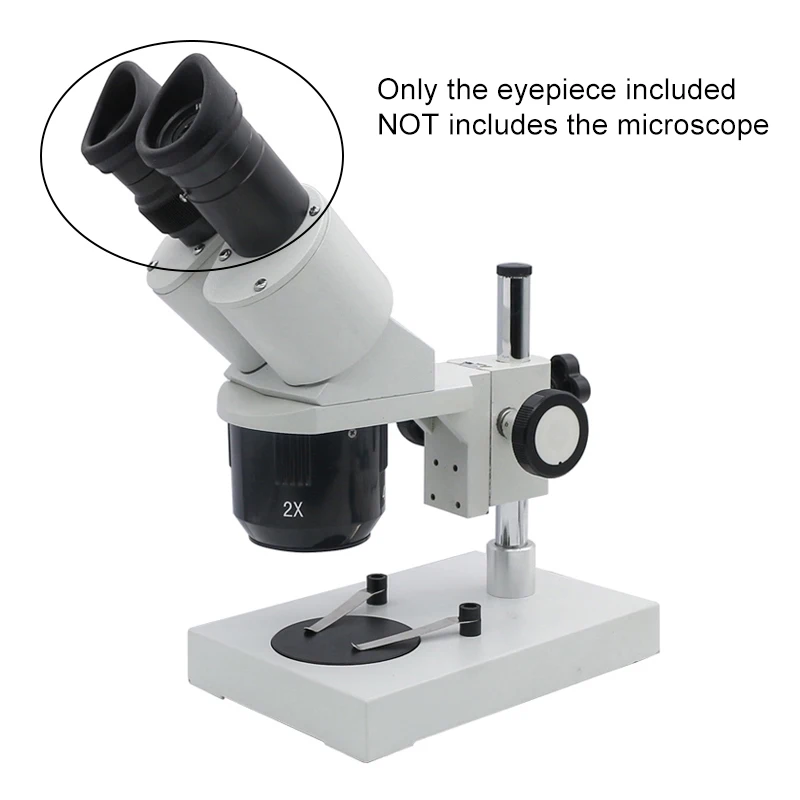 Lente óptica ocular de Campo Amplio WF10X para microscopio estéreo 10X WF10X/20, campo de visión de 20mm con o sin retícula cruzada