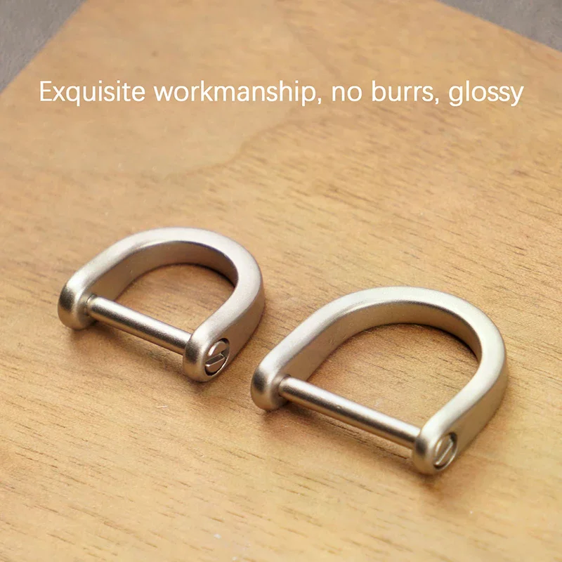 Titanium D Ring Key Shackle U Shape Key Ring Horseshoe Clasp For Car Fob DIY Leather Key Organizer Keychain