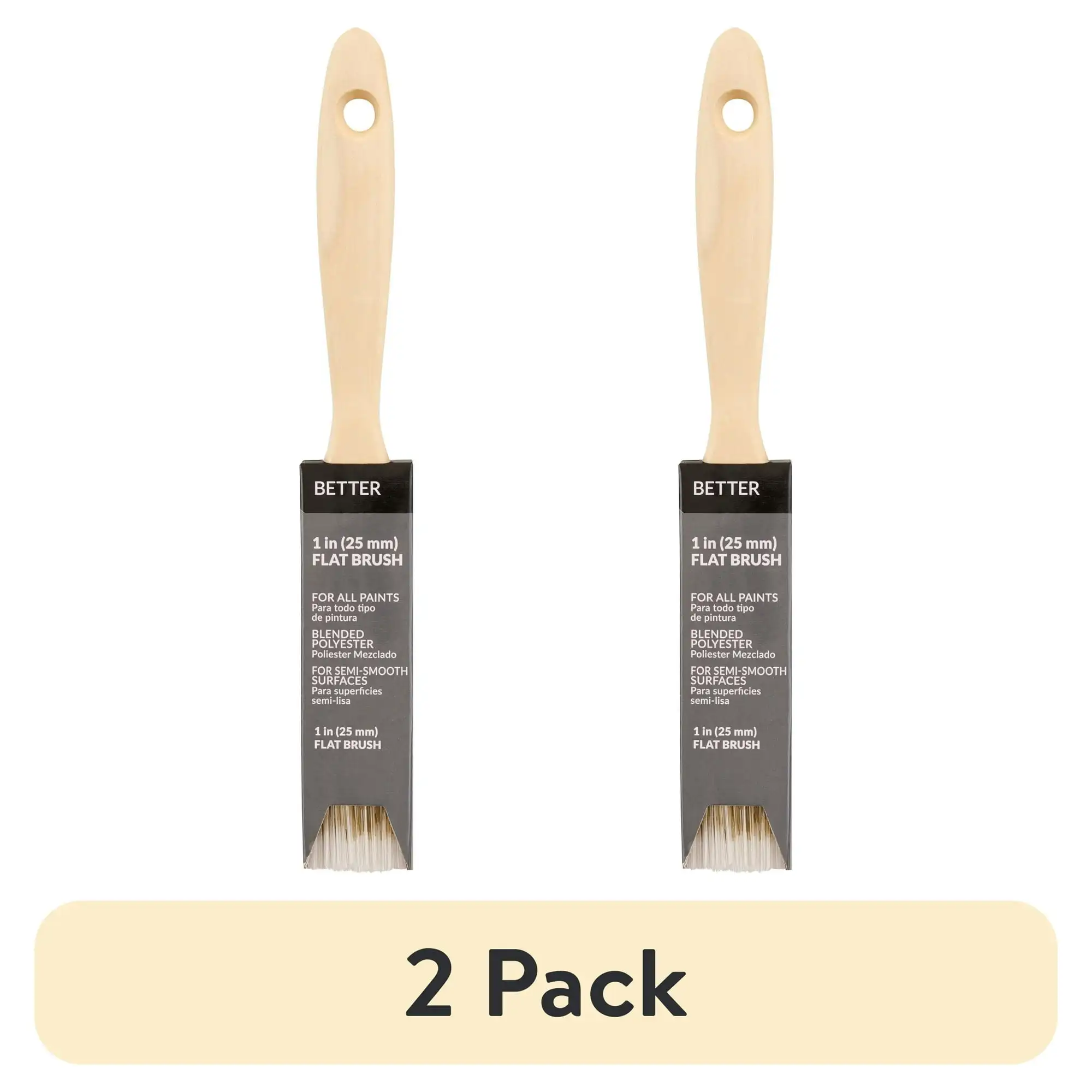 

(2 pack) BETTER 1" Blended Polyester Flat Brush