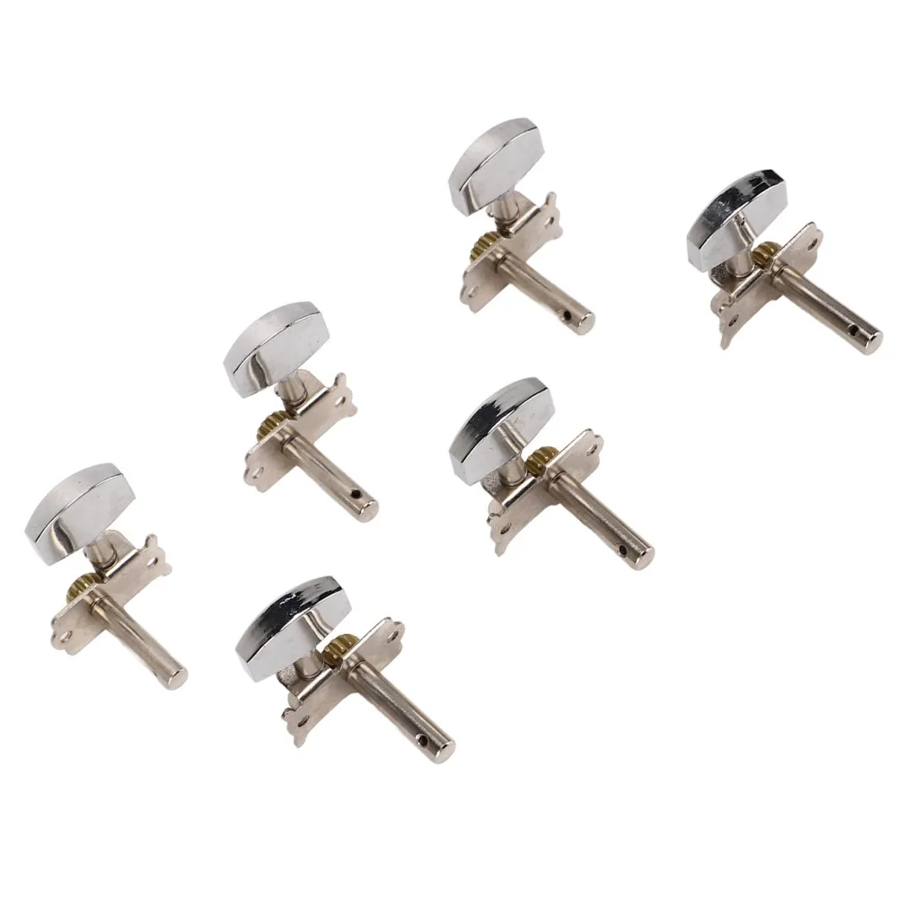 3L3R Configuration Guitar Tuning Pegs Lightweight Silver Guitar Tuner Pegs Kit Metal Folk Guitar Tuning Pegs For Guitarists