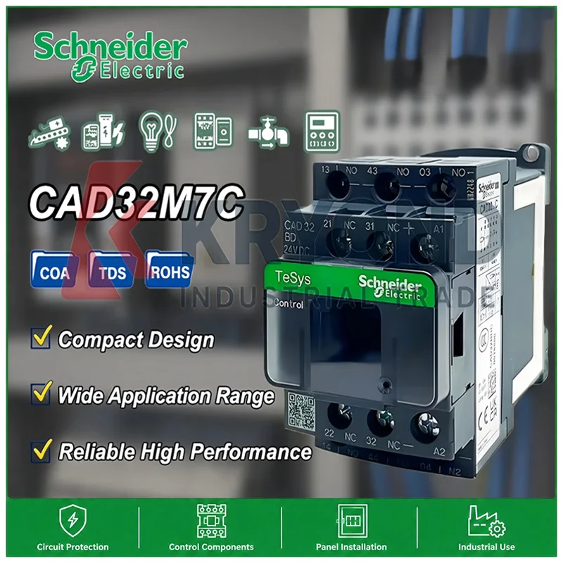 Schneider Electric Control Relays CAD32M7C CAD50BDC F7C B7C 24V 110V 220V for Industrial Automation and Control Solutions