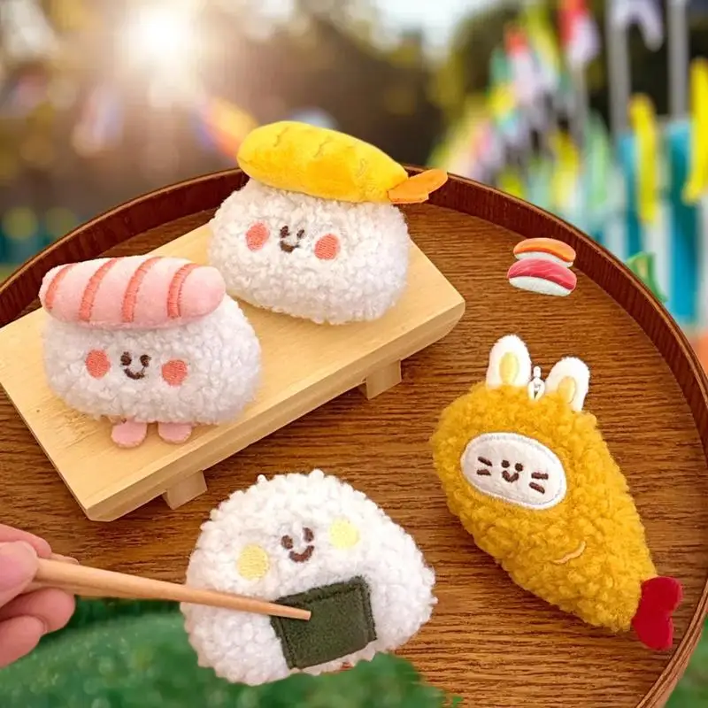 Imaginative Plush Sushi Keychain Tasty Food-Modelled Bag Decor Hanging Ornament Quirky Present