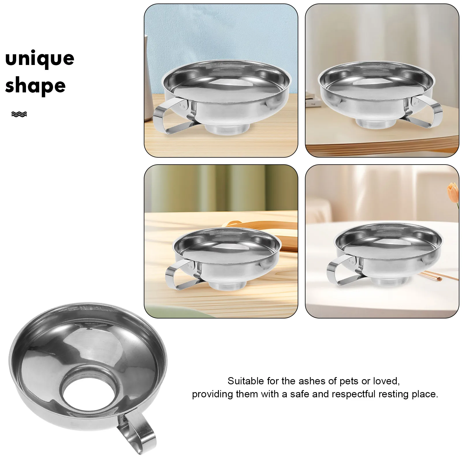 

2 Pcs Stainless Steel Wide Mouth Funnel Cremation Ashes Kitchen for Use Small Jewelry