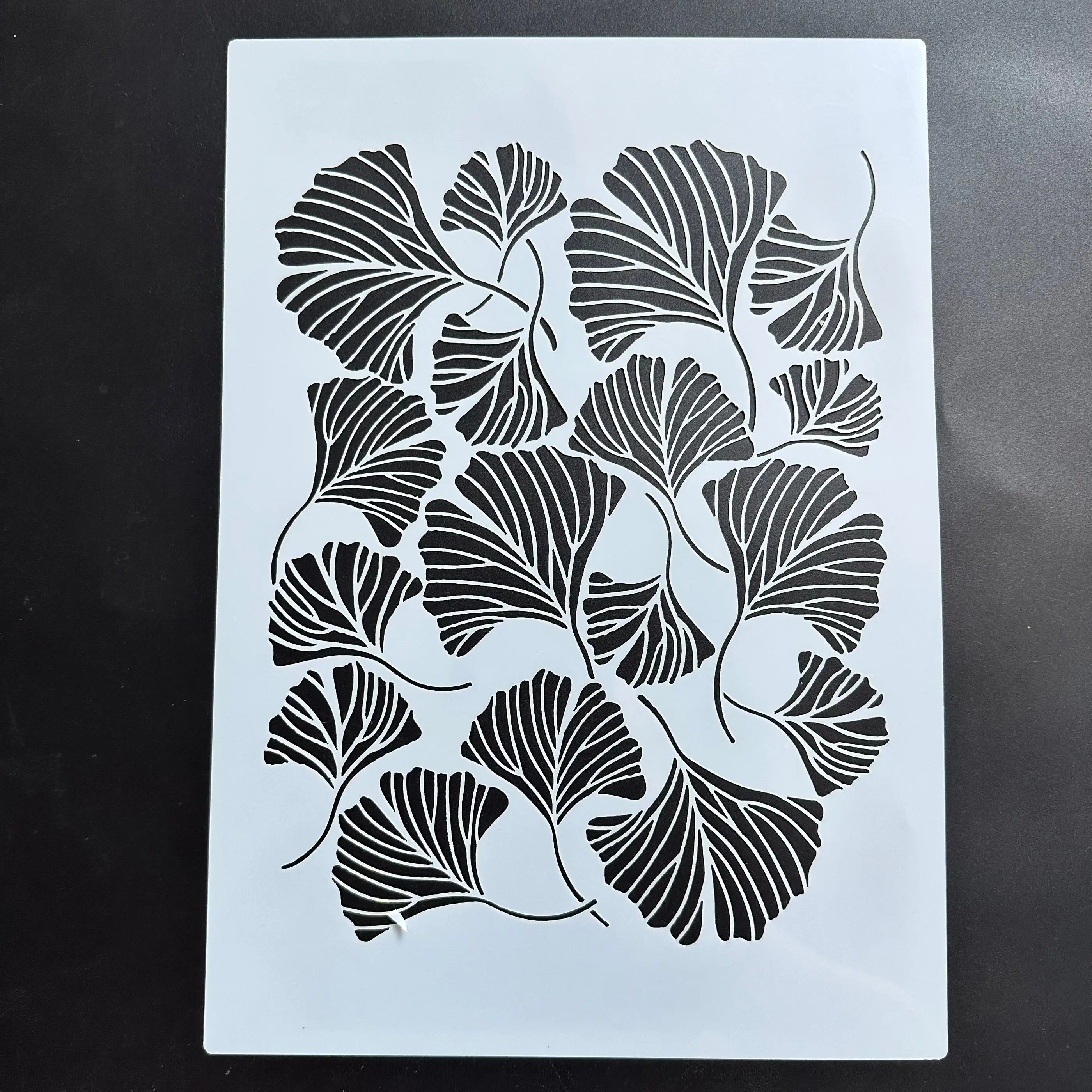 페인팅 스텐실용 DIY 만다라 몰드 스탬프 사진 앨범, 나무 원단 벽에 엠보싱 종이 카드, 은행 잎, A4 29x21cm