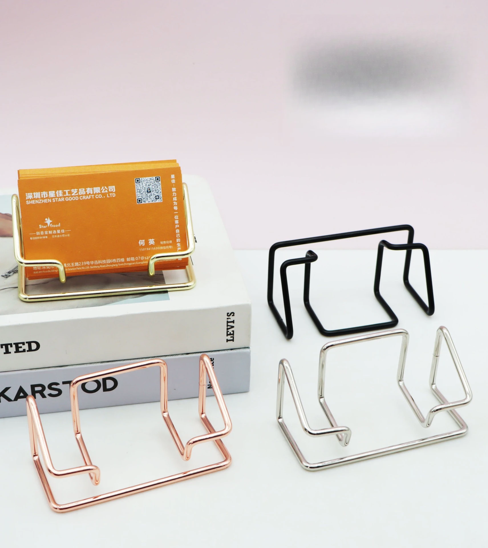 Porta biglietti da visita verticale da tavolo, porta biglietti da visita in metallo, porta biglietti da visita di alta qualità