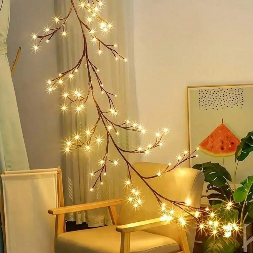 1PC 144/96/72LED USB Powered Willow Vine Light, Bendable Branch Design, 8 Lighting Modes, Used for Bedroom Wedding Holiday Decor