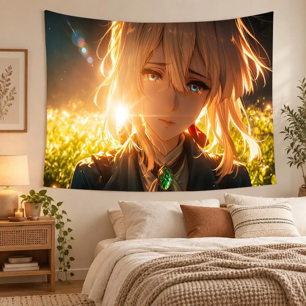 Anime V-Violet Evergarden Tapestry Wall Hanging, Suitable For Living Room, Bedroom, Study, Party Home Decor Gift