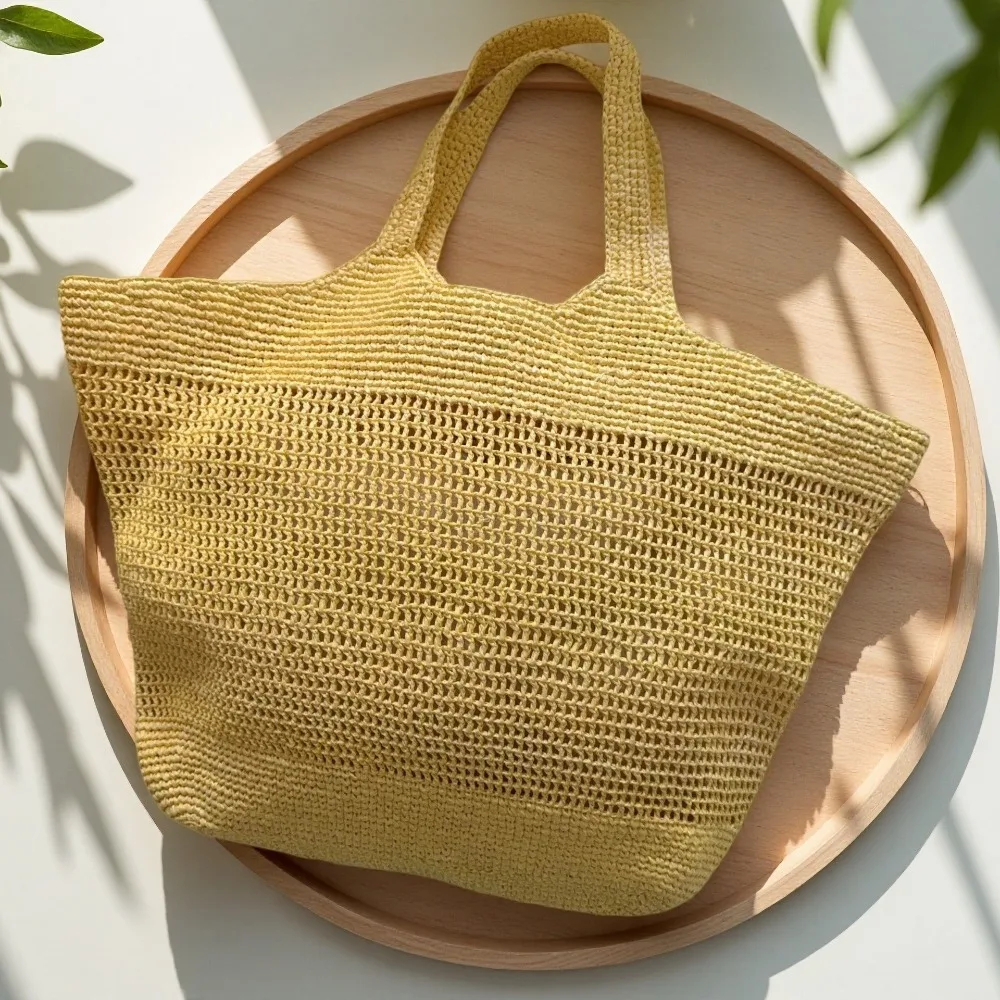 Summer New Simple Mesh Bag Handwoven Texture Unique Fashion Casual Daily Summer Hollow Children Handbag  Versatile Beach