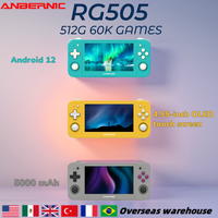 ANBERNIC RG505 Retro Handheld Game Console 4.95 inch OLED Touch Screen Android 12 PSP GAMES T618 64-bit Built-in Hall Joyctick