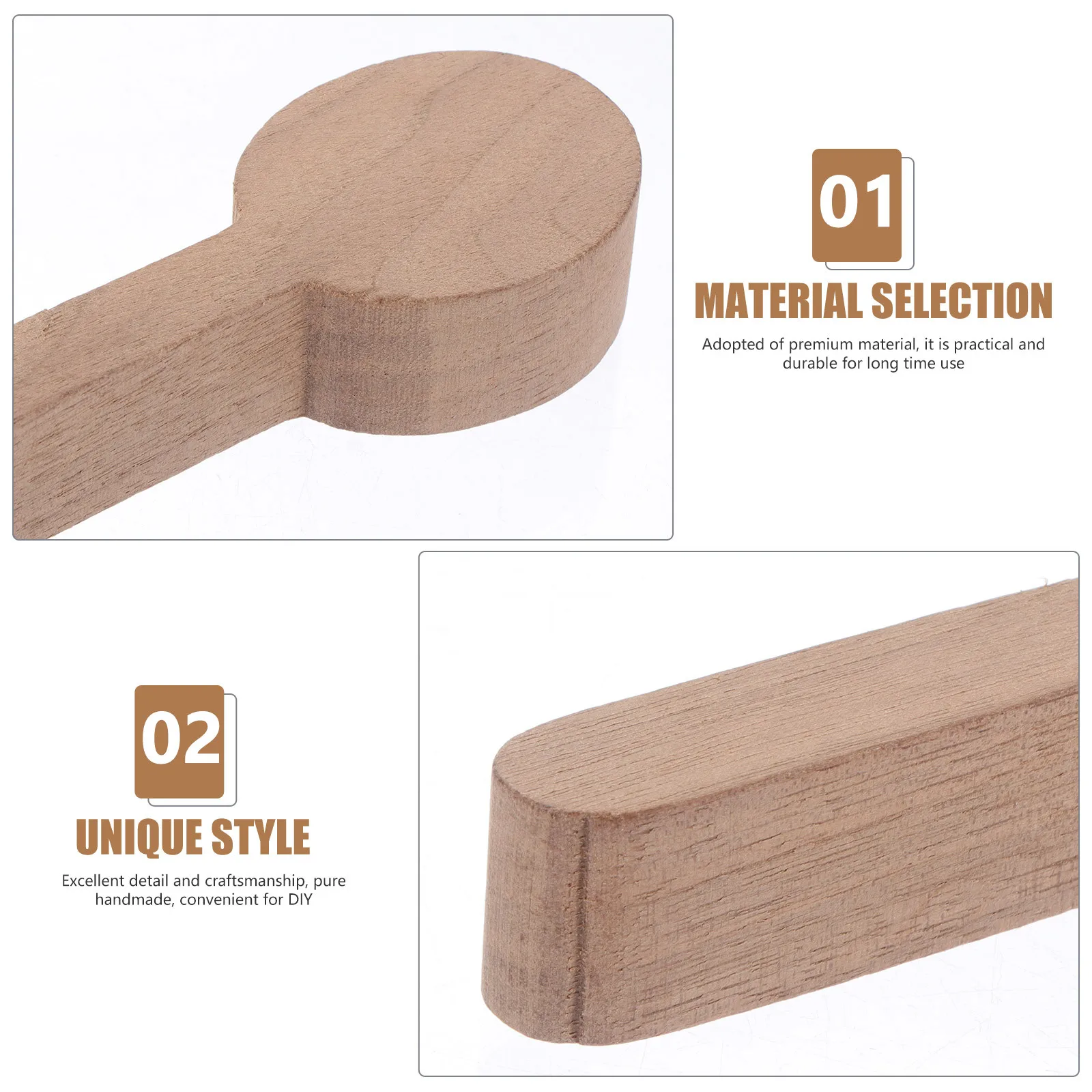 

4Pcs DIY Spoon Carving Mold Wooden Spoons Unfinished Handmade Wood Supply Spoon Making Materials Unfinished Wooden Spoons