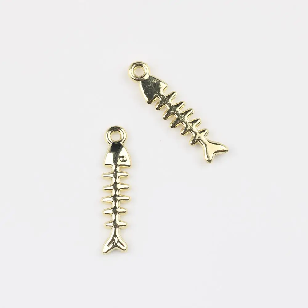 100pcs Handamde Fish Bone Pendant Charms Silvery Color Nekclace Earrings Pendant Connectors Diy Jewelry Making Accessories