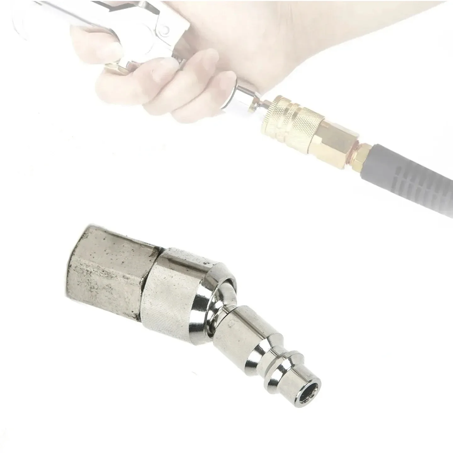 Universal 360° Swivel Pneumatic Quick Joint Air Line Fitting Hose Compressor Quick Release Coupler