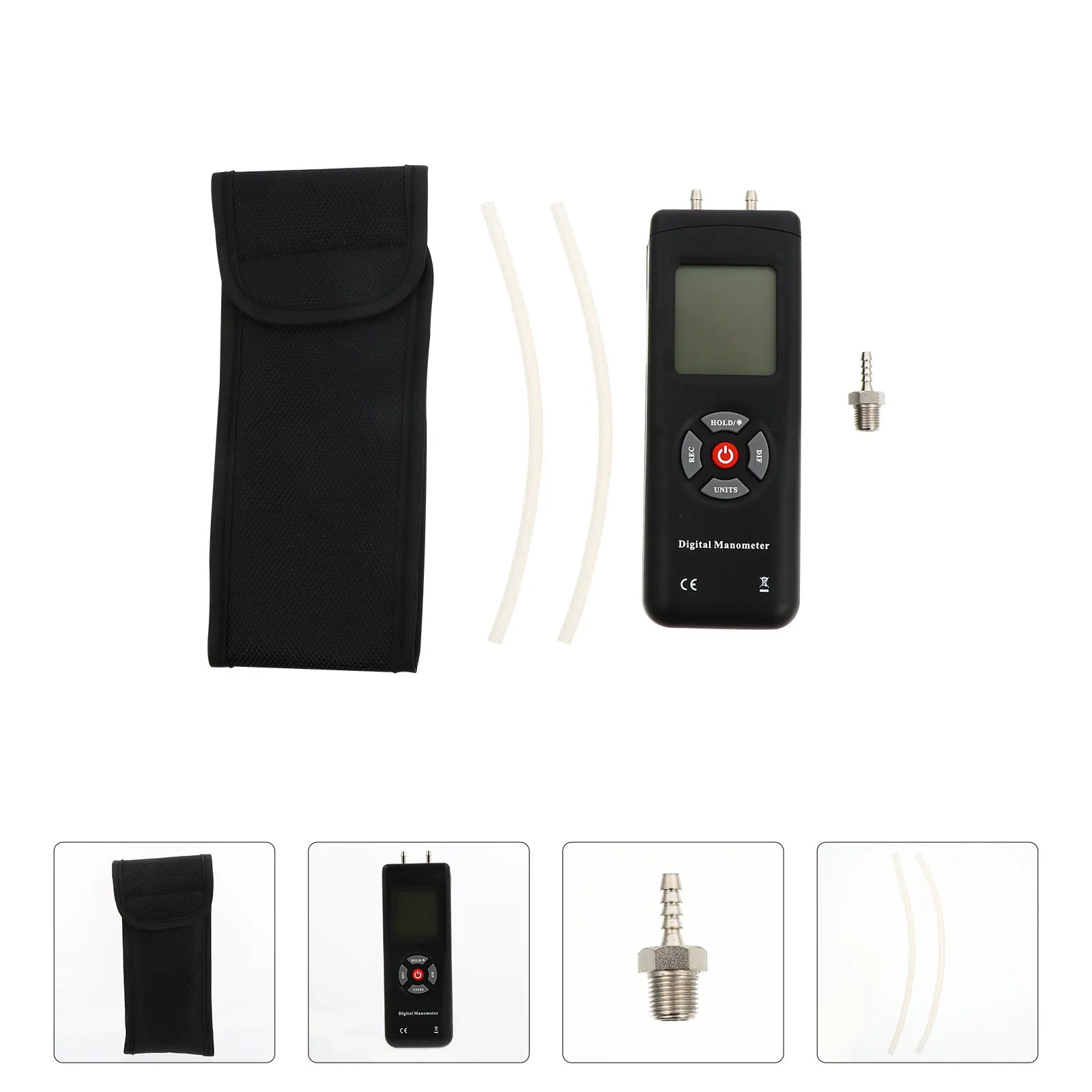 

Handheld Differential Pressure Gauge Digital Manometer Dual Port Maximum Minimum Average Pressure Meter Large Backlit Display