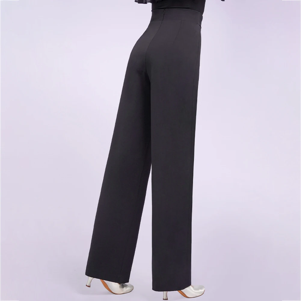 ラテンパンツ ブラック リハーサルダンスパンツ エレガント ダークブルー サンバ練習服 ダンスストレートパンツ レディース ワインレッドパンツ