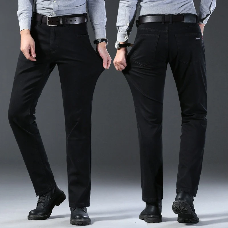 Men Classic Advanced Fashion Brand Jeans Jean Homme Man Soft Stretch Black Biker Masculino Denim Trousers Mens Pants Overalls