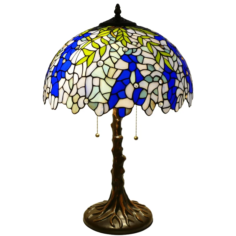 

Resin base wisteria lamp bedroom study living room cafe European pastoral style romantic atmosphere art desk lamp