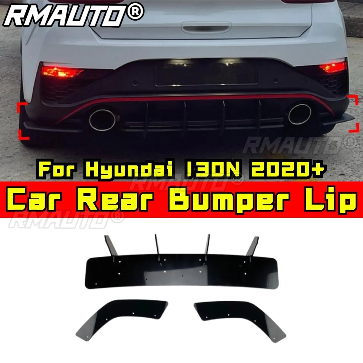

Задний бампер автомобиля, задний бампер, разветвитель, диффузор, защита бампера, комплект кузова для Hyundai I30N 2020+, автомобильные аксессуары